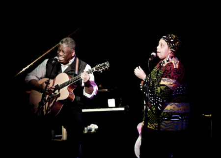 Reverend Robert Jones and his wife Bernice performing at benefit concert